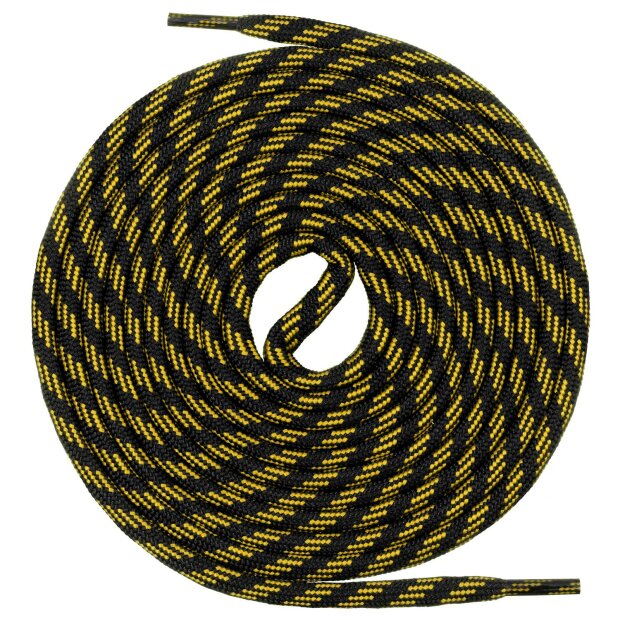 Mount Swiss© Polyester Schnürsenkel - Muster 3 - schwarz/gelb - 120 cm