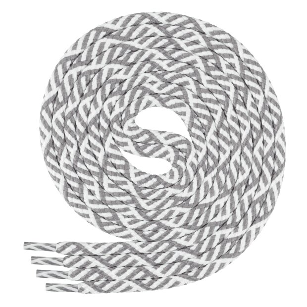 Di Ficchiano Polyester Schnürsenkel - Twist - weiß/grau - 130 cm