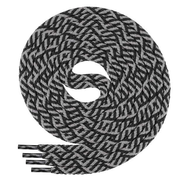Di Ficchiano Polyester Schnürsenkel - Twist - schwarz/grau - 150 cm
