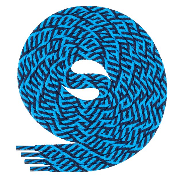 Di Ficchiano Polyester Schnürsenkel - Twist - dunkelblau/hellblau - 90 cm