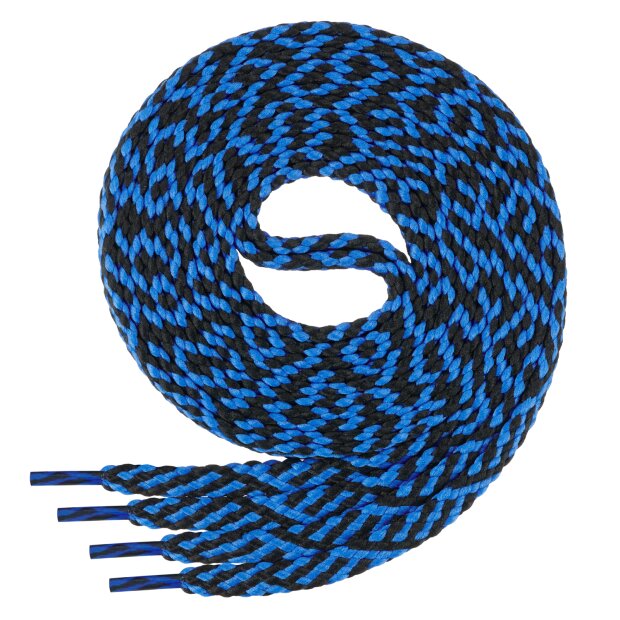 Di Ficchiano - flache Schnürsenkel - schwarz/blau Twist -  100 cm