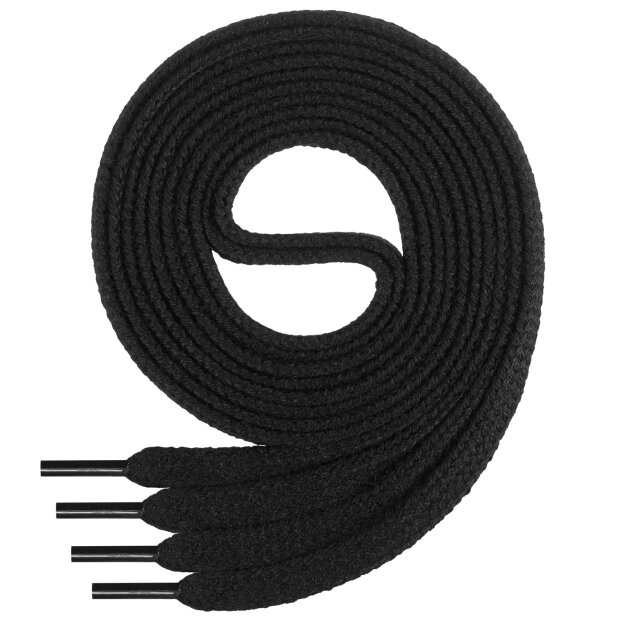 Di Ficchiano flache SCHNÜRSENKEL aus 100% Baumwolle für Sneaker und Sportschuhe - sehr reißfest - ca. 7 mm breit-black-80
